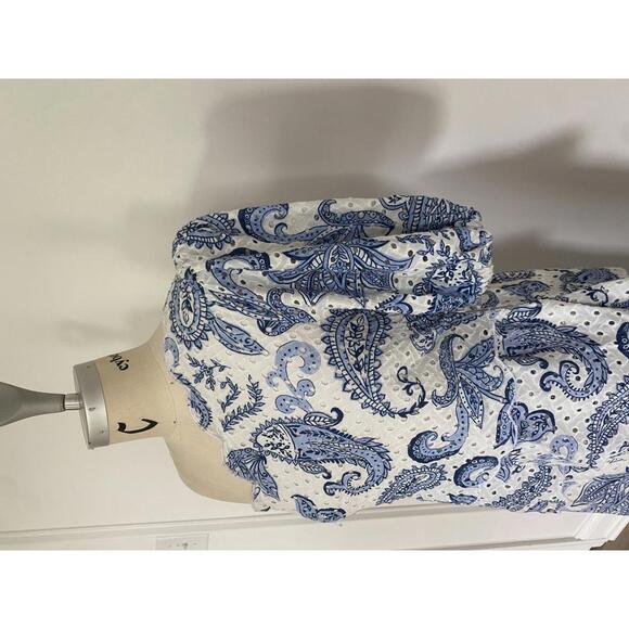 FARM Rio One Shoulder Dress in Blue and White Paisley - Picture 6 of 12